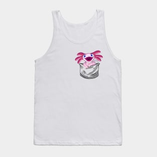 Axolotl Pocket Cute Pink Tank Top